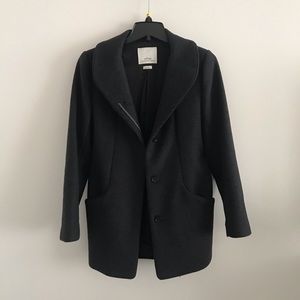 Aritzia dark grey wool & cashmere coat